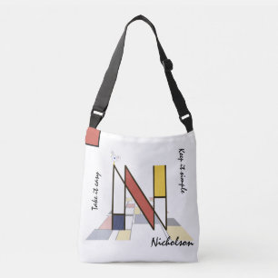 Bolsa Ajustável Neoplasticismo Agradável Monograma de Arte. Letra