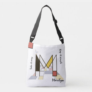 Bolsa Ajustável Neoplasticismo Agradável Monograma de Arte. Letra