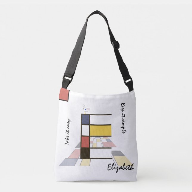 Bolsa Ajustável Neoplasticismo Agradável Monograma de Arte. Letra  (Frente)