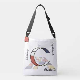 Bolsa Ajustável Neoplasticismo Agradável Monograma de Arte. Letra