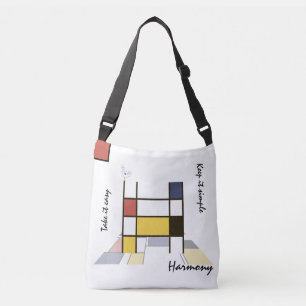 Bolsa Ajustável Neoplasticismo Agradável Monograma de Arte. Letra