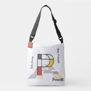 Bolsa Ajustável Neoplasticismo Agradável Monograma de Arte. Letra