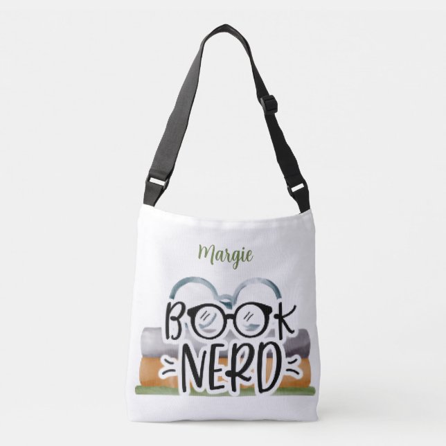 Bolsa Ajustável Nerd de Livro Personalizado (Frente)