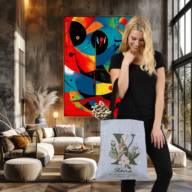 Bolsa Ajustável Noble Grace - Monograma Floral de Boho (Criador carregado)