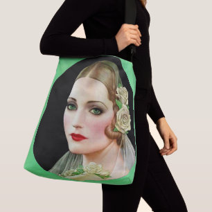 Bolsa Ajustável noiva de rosa branca impressão