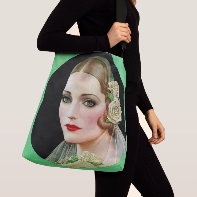 Bolsa Ajustável noiva de rosa branca impressão (Close Up)