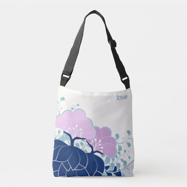 Bolsa Ajustável Nome do Adicionar Camellias Rosa Elegante (Frente)