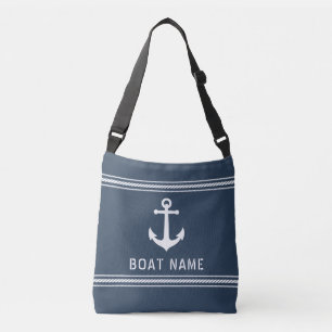 Bolsa Ajustável Nome do barco Cinza azul do mar de ancoragem marí