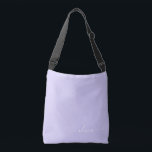 Bolsa Ajustável Nome Moderno do Monograma de Script Girly Roxo da<br><div class="desc">Lavanda Roxo aniversário,  presente de chá de fraldas ou festa de solteira para alguém que ama luxo de óculos e estilos quicos.</div>