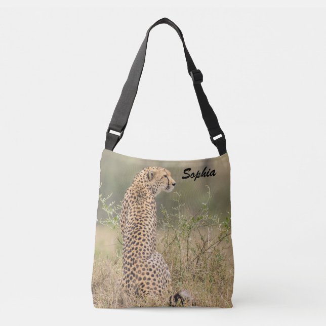 Bolsa Ajustável Nome Personalizado da Definição Natural de Cheetah (Frente)