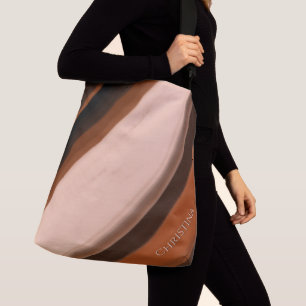 Bolsa Ajustável Nome Personalizado Faux Madeira Chique