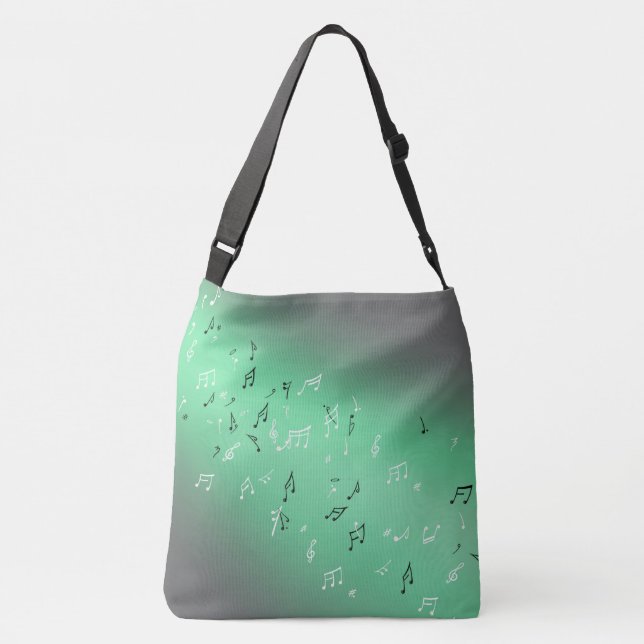 Bolsa Ajustável Notas Musicais em Verde Luar (Verso)