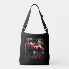 Bolsa Ajustável Nova York A Maçã Grande Fruta Silhueta Cidade
