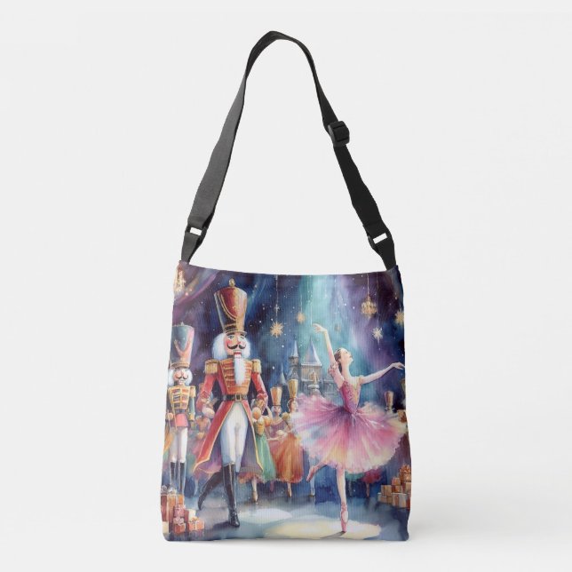 Bolsa Ajustável Nutcracker Balé Watercolor Christmas Ballerina (Verso)