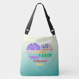 Bolsa Ajustável Nuvem de Palavras do Coro da Terra em Ombre Verde
