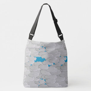 Bolsa Ajustável Nuvens Japonesas, Dia de Verão, Branco e Azul do C