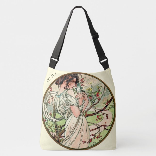 Bolsa Ajustável O calendário de Nouveau Mucha da arte pode (Frente)