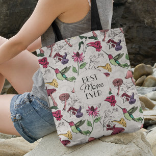 Bolsa Ajustável O Jardim de Beija-Pássaro Floral Colorida Melhor M