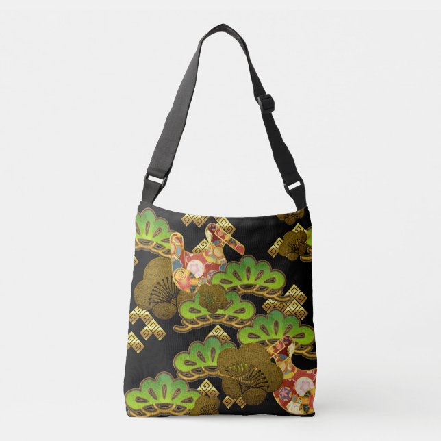 Bolsa Ajustável O padrão Kimono inspirou o tecido japonês (Frente)