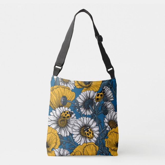 Bolsa Ajustável O prado em amarelo e azul (Frente)