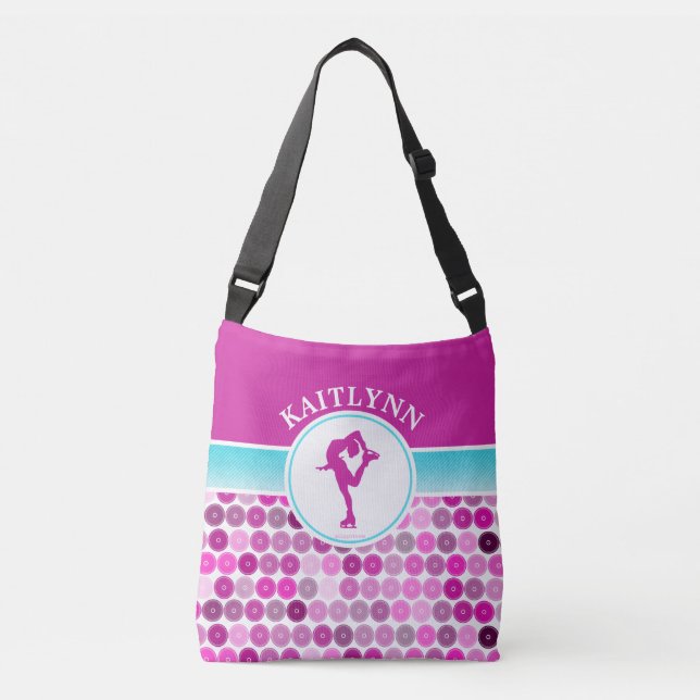 Bolsa Ajustável O roxo retro circunda a figura patinador Golly por (Frente)