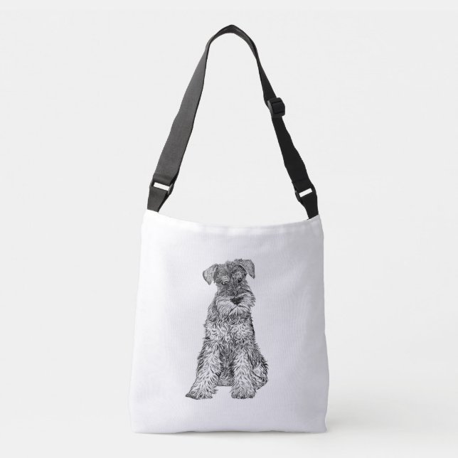 Bolsa Ajustável O saco do cão do Schnauzer, dobra tomado partido (Frente)