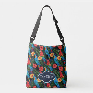 Bolsa Ajustável O teste padrão   do Macaw e do hibiscus adiciona