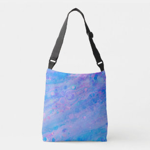 Bolsa Ajustável Oceano abstrato azul e espumante rosa