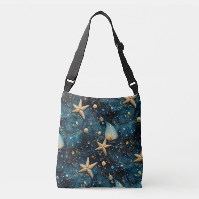 Bolsa Ajustável Oceano Starfish Pattern Cross-body Bag (Frente)
