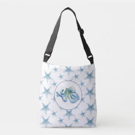 Bolsa Ajustável Octopus Azul Costeiro e Aquarela