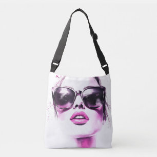 Bolsa Ajustável Óculos de Sol Femininos de Moda em Aquarela Rosa C