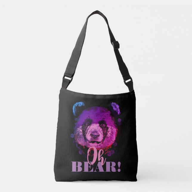 Bolsa Ajustável "OH BEAR" | Funny Legal Purple Panda (Frente)