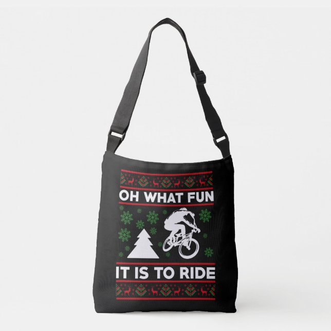 Bolsa Ajustável Oh Que Diversão É Andar De Bicicleta Natal (Frente)