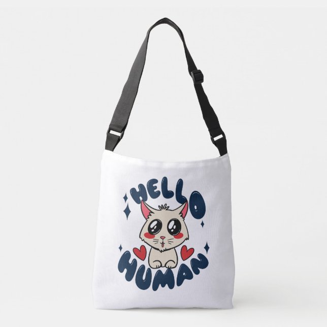 Bolsa Ajustável Olá humano Gato Fofo (Frente)