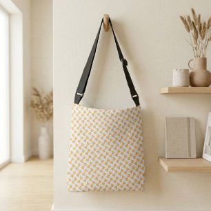 Bolsa Ajustável Onda Geométrica Abstrata em Laranja Vibrante