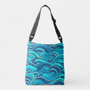 Bolsa Ajustável Ondas de Água do Oceano Azul Turquesa Abstrato  