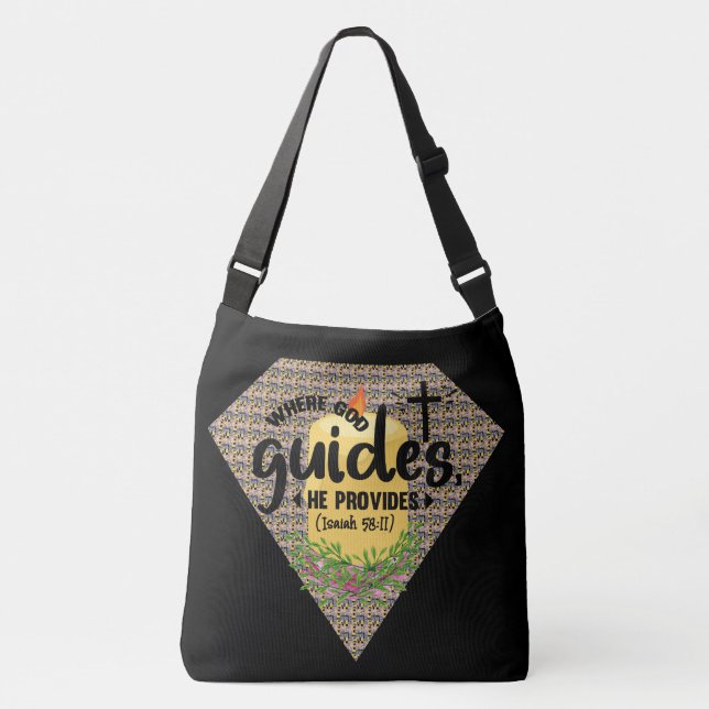 Bolsa Ajustável "Onde Deus Guia, Ele Fornece" Bíblia Verse (Frente)