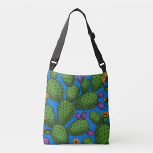 Bolsa Ajustável Opuntia florescente em azul