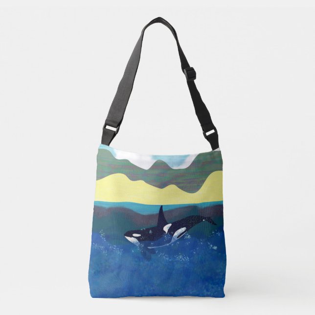 Bolsa Ajustável Orca no oceano brilhante (Frente)