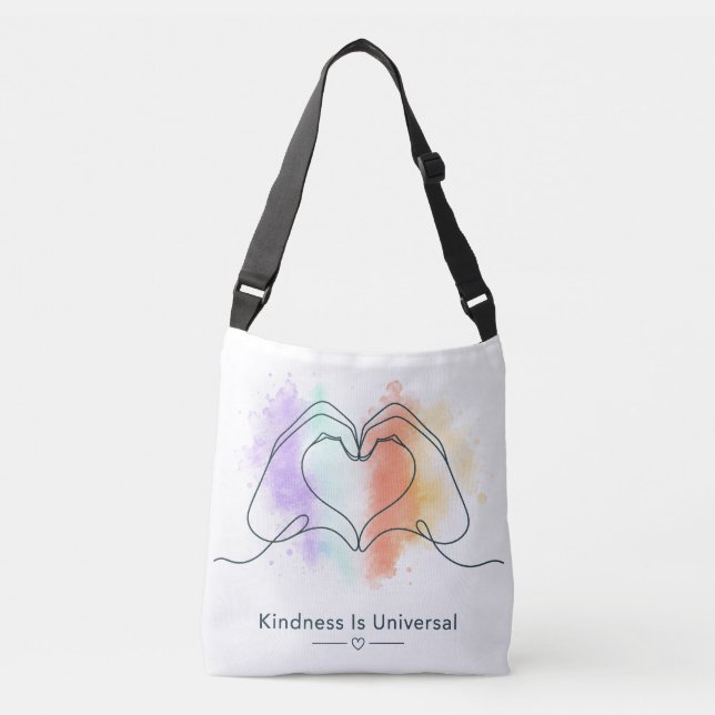 Bolsa Ajustável Orgulho Universal de Bondade Coração Design (Frente)