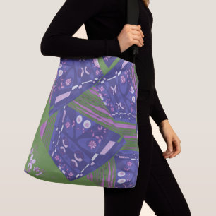 Bolsa Ajustável Origami Chintz (L) Rosa Dusty Verde Púrpura