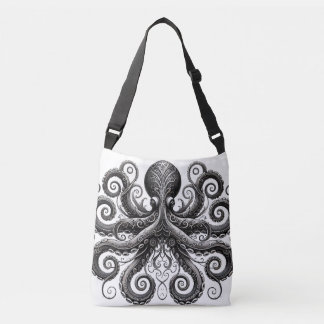 Bolsa Ajustável Ornamentado de Octopus Kraken Steampunk Black