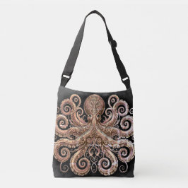 Bolsa Ajustável Ornamentado de polvo Kraken Steampunk Dourado e pr