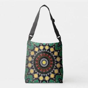 Bolsa Ajustável Ornamentado Floral Verde Mandala
