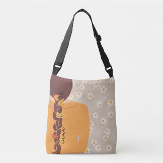 Bolsa Ajustável Ouro Autumn Daisies Bonito Girl Art