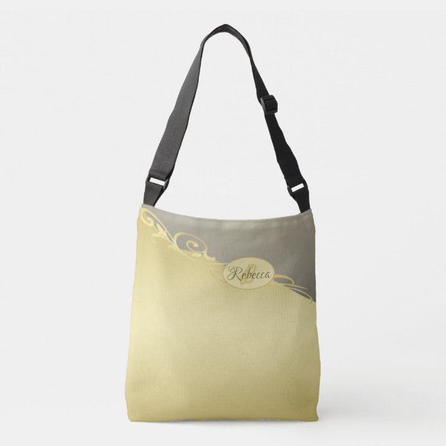 Bolsa Ajustável Ouro de luxo decorativo em ouro e prata, monograma (Frente)
