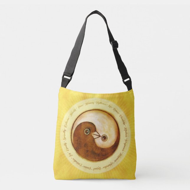 Bolsa Ajustável Ouro de saco de ombros YinYang faz harmonia (Frente)