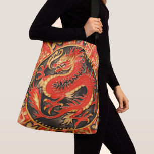 Bolsa Ajustável Ouro Dourado Tradicional do Dragão Chinês Antigo