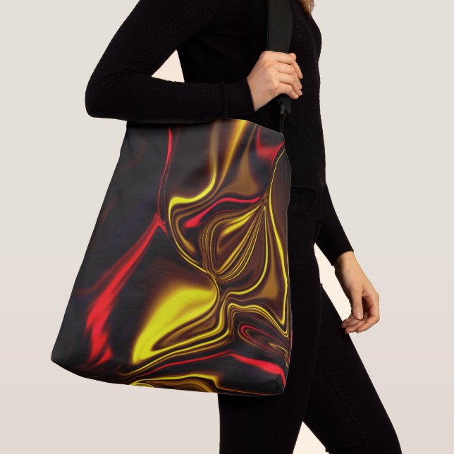 Bolsa Ajustável Ouro e traços curvos vermelhos com partes escuras (Close Up)