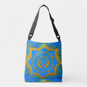 Bolsa Ajustável ouro em design azul-tantrico